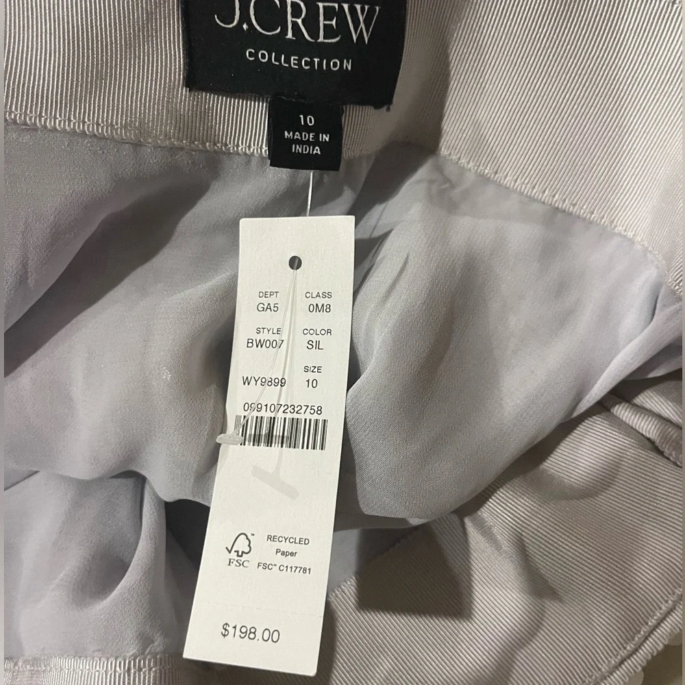 NWT J. Crew Collection Silver Sequin Slip Skirt - 10 - Picture 6 of 8
